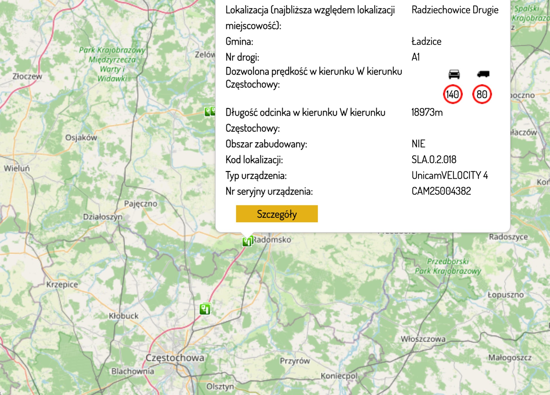 OPP na A1 węzeł Mykanów – węzeł Radomsko