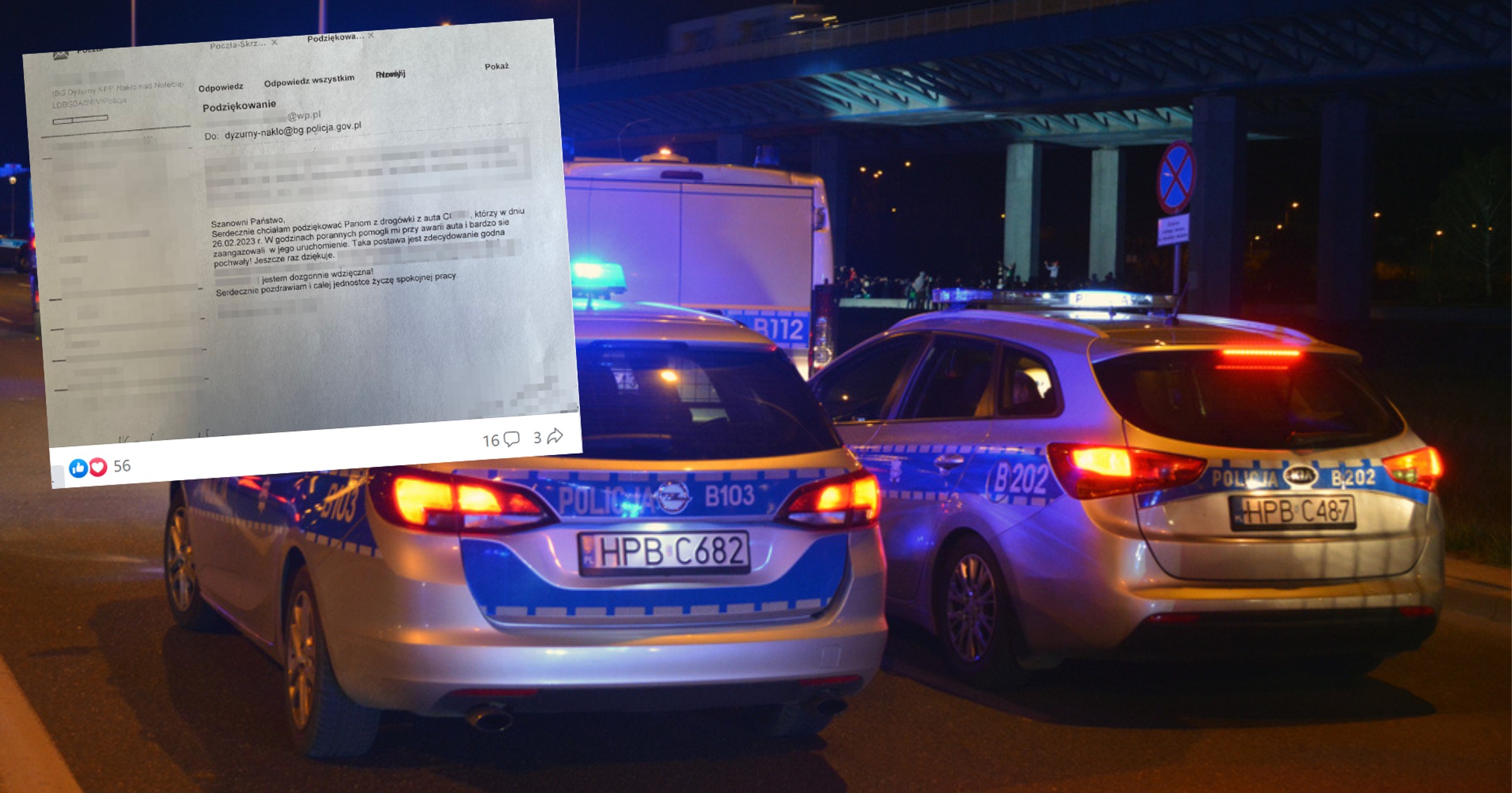 Policjanci otrzymali zaskakującego maila (fot. screen: Facebook/Komenda Wojewódzka Policji w Bydgoszczy)