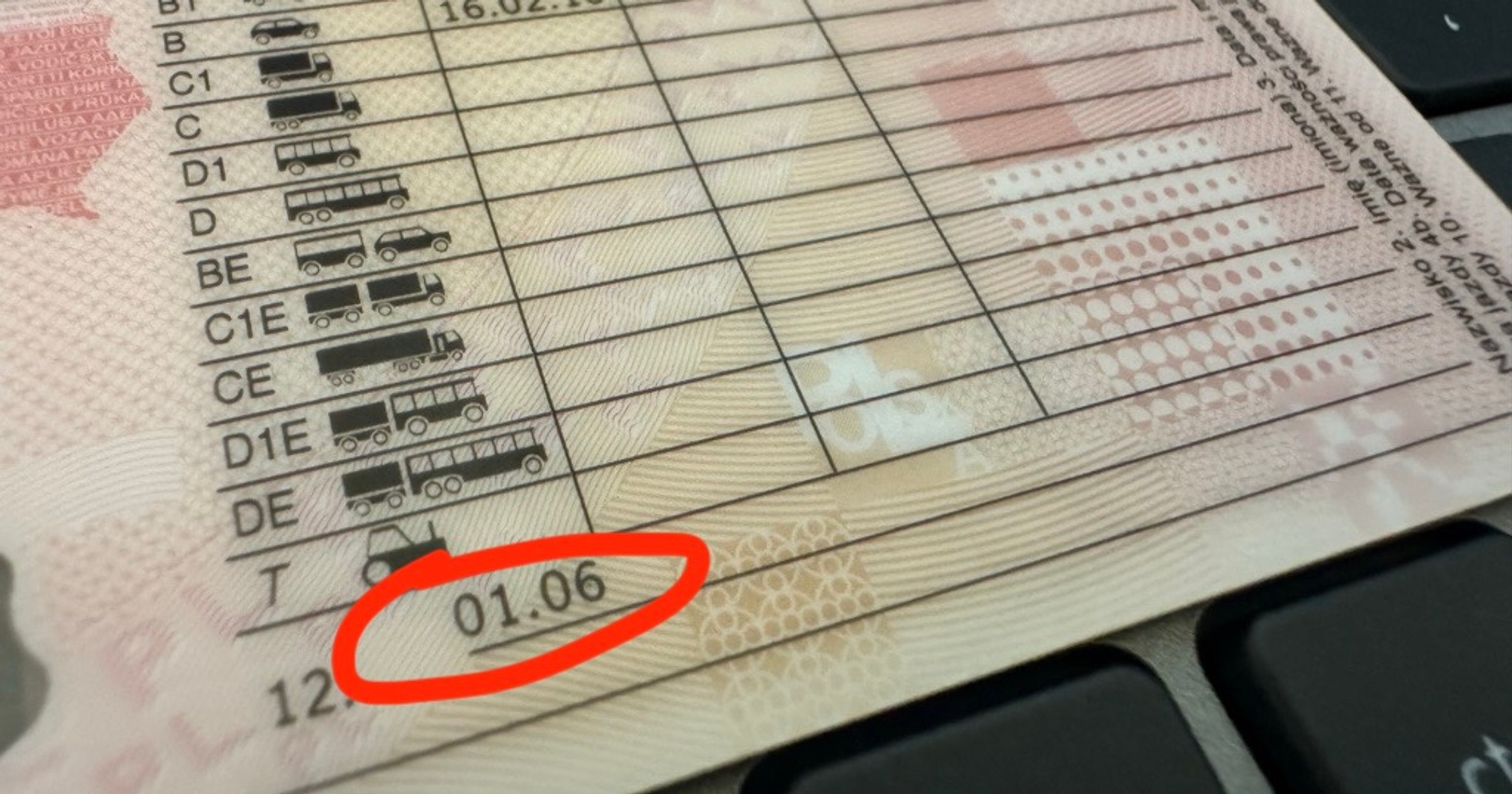 Prawo jazdy z kodem 01.06