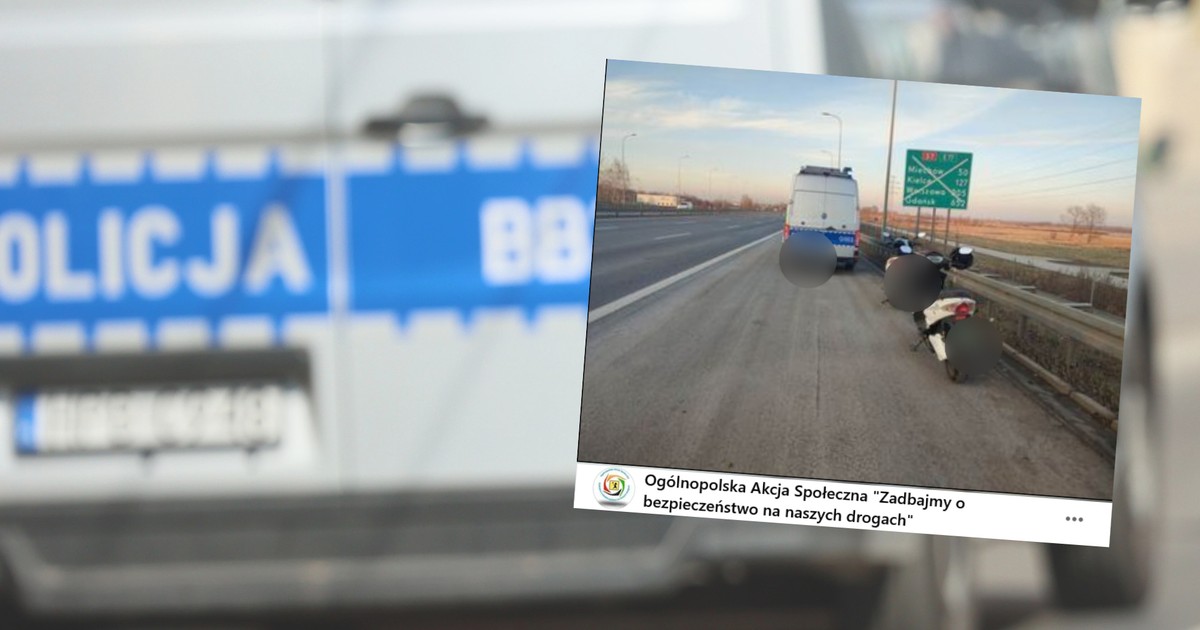 Policja interweniowała na autostradzie w woj. małopolskim (fot. screen z facebook.com/brdbp)