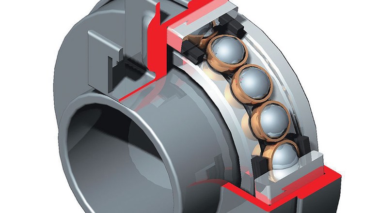 Łożysko sprzęgła obciążone jest tylko w chwili wysprzęglania. Jego wewnętrzna część naciska na sprężynę docisku, powodując wysprzęglenie. Część połączona z dźwignią sterującą jest nieruchoma.