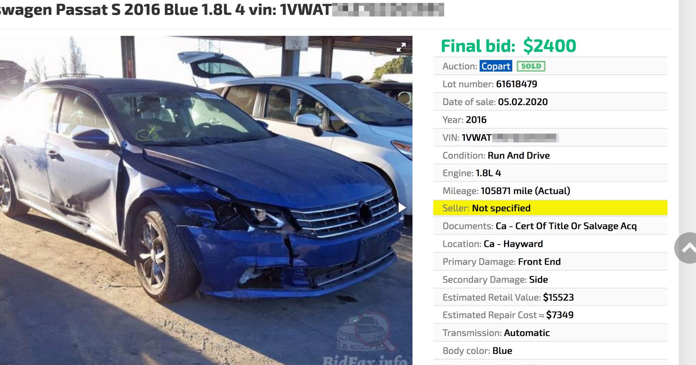 Typowe auto sprowadzane z USA: nawet jeździ, ale wymaga naprawy i ma tytuł „Salvage”