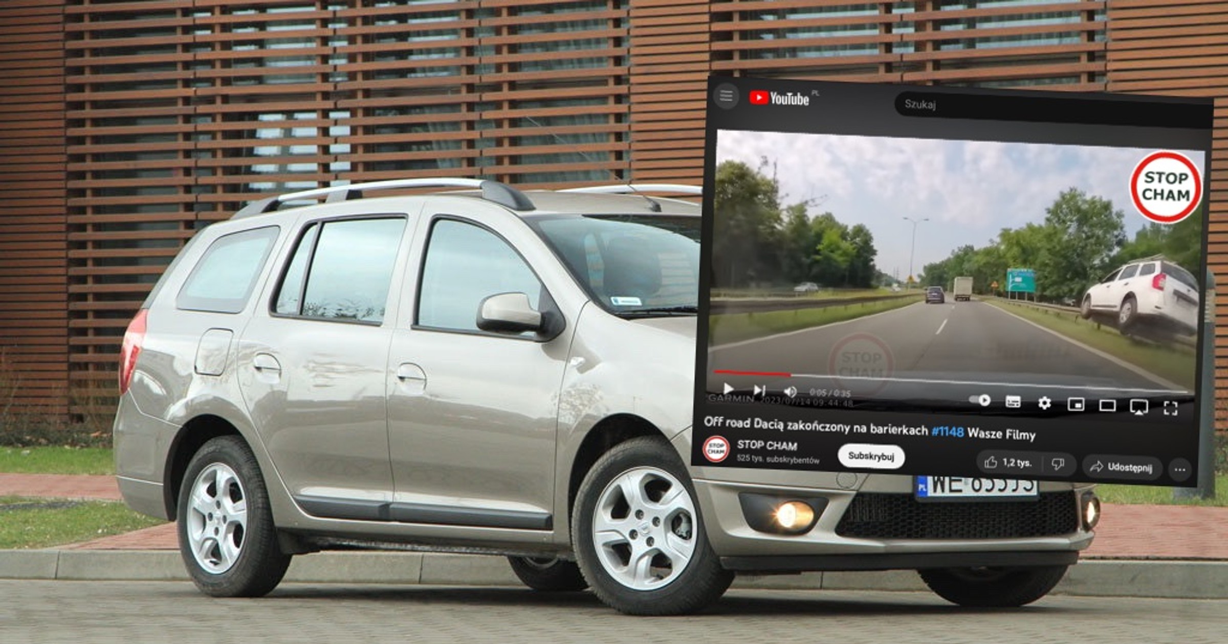 Kierowca Dacii na rozwidleniu dróg podjął niefortunną decyzję