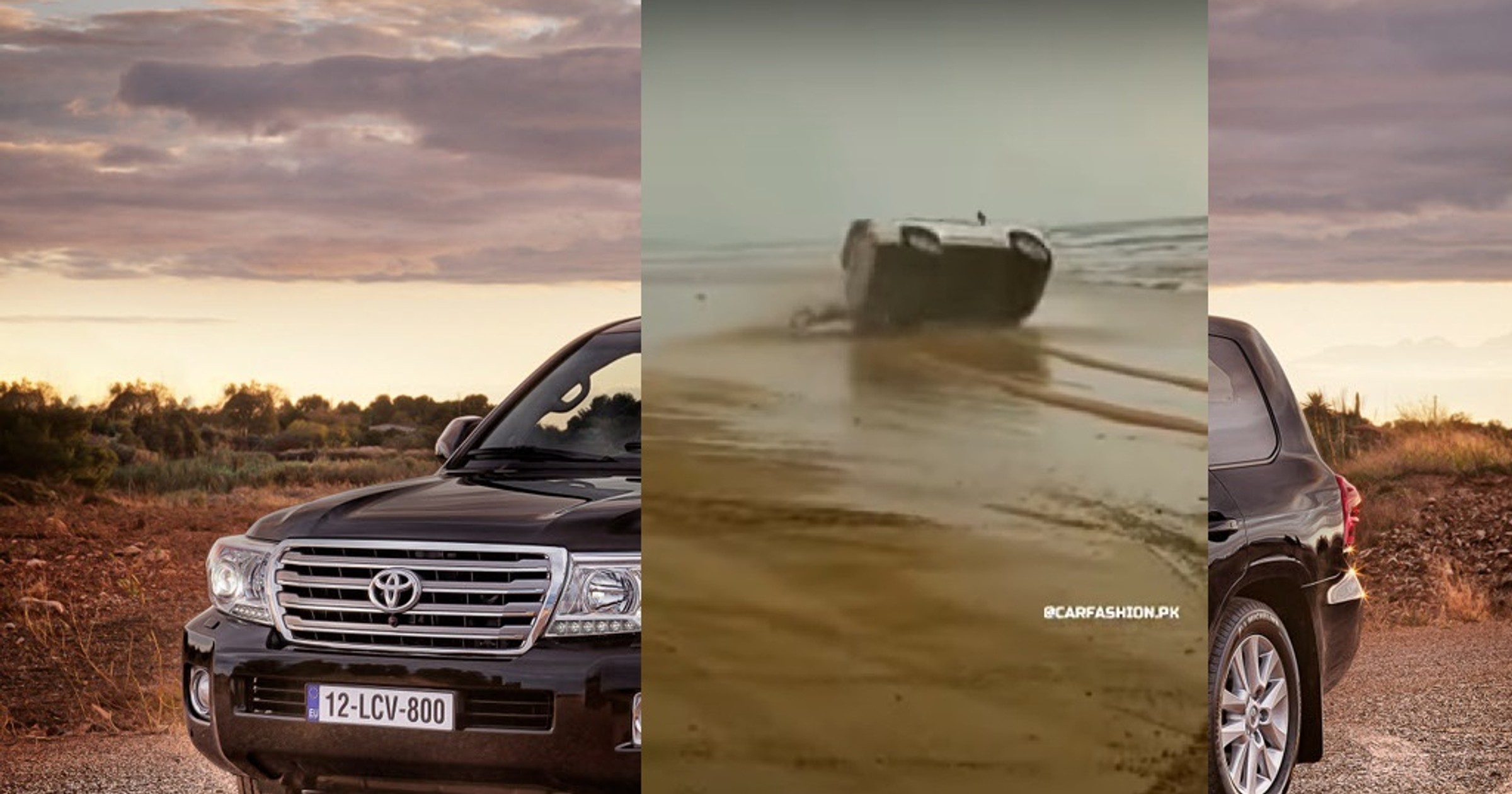 Wymyślili, że będą driftowali Land Cruiserem na plaży. Wywrócili 2,5-tonową terenówkę