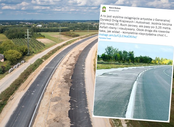 "Falująca" droga dla rowerów przy trasie S7. Zaskakujące rozwiązanie