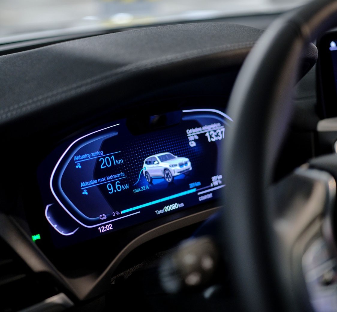 Wirtualny kokpit elektrycznego BMW iX3