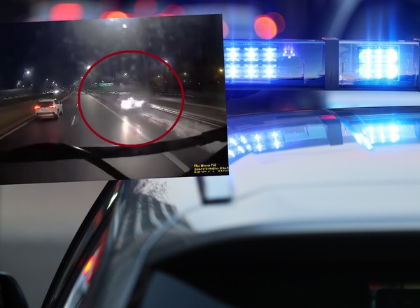 Podczas jazdy S5 spojrzał na prawy pas. Przecierał oczy ze zdumienia [WIDEO]