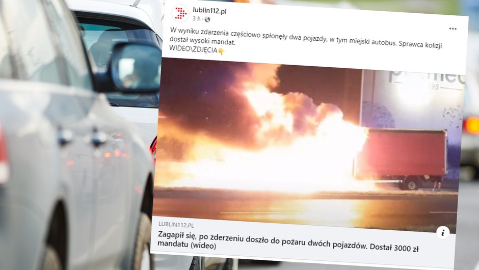 W Lublinie doszło do pożaru dwóch pojazdów (facebook.com/lublin112)