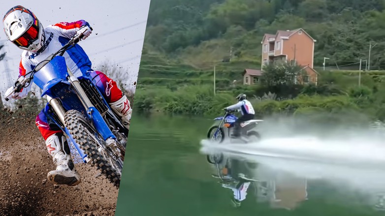 Pokonał motocyklem ponad 40 km po tafli wody