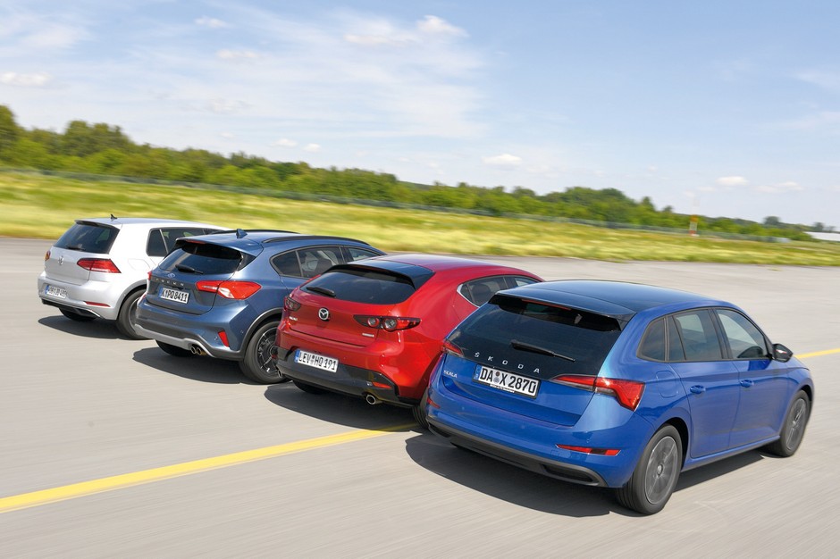 Porównanie: Ford Focus, Mazda 3, Skoda Scala i VW Golf