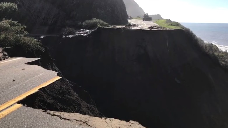Autostrada na wybrzeży kalifornijskim zapadła się do oceanu