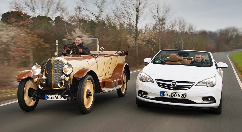 Opel 8/25 KM z 1920 roku i Opel Cascada