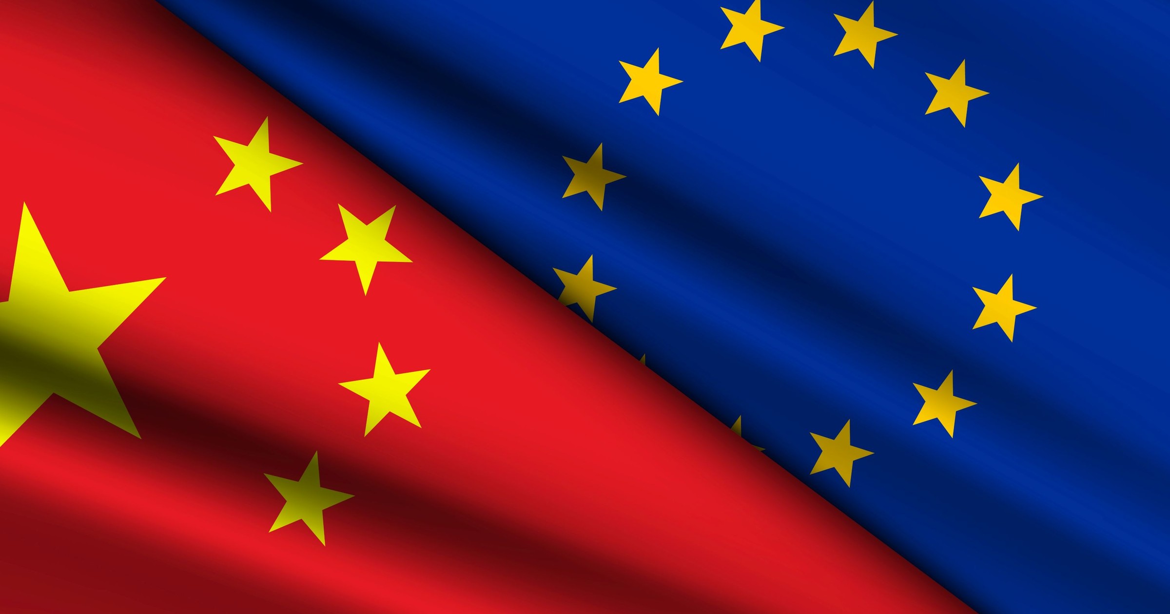 Flagi Unii Europejskiej i Chin