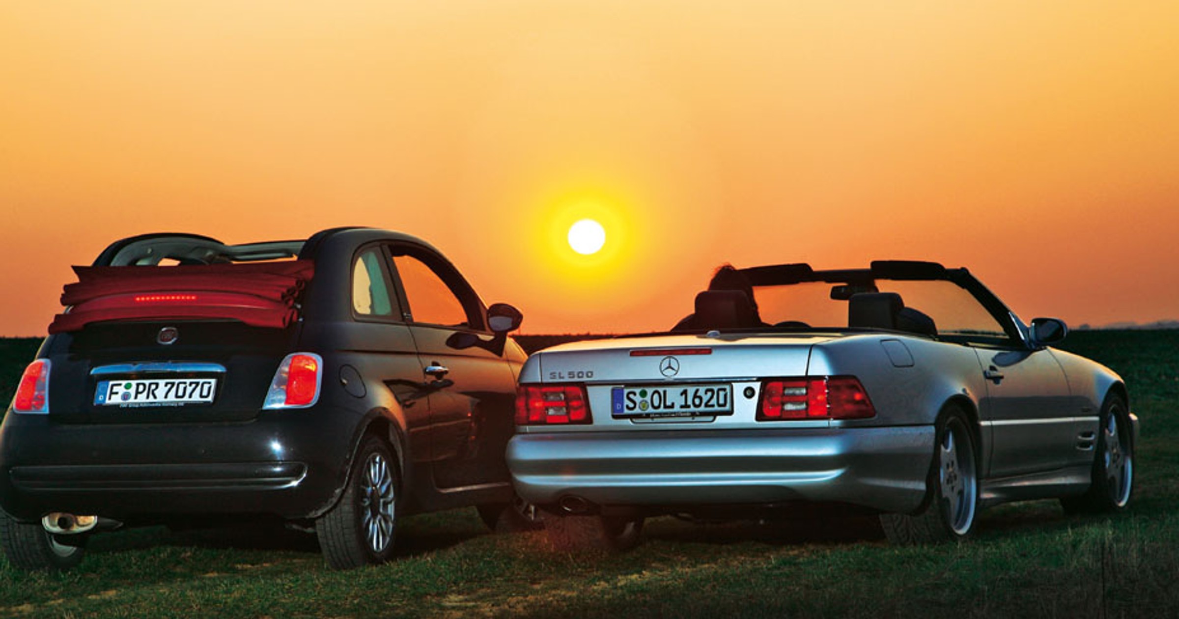 Niesamowite 500-tki -  Fiat 500C kontra Mercedes Sl 500