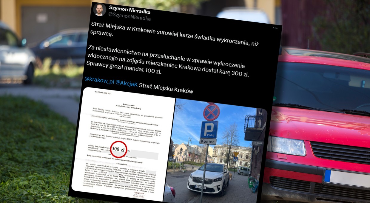 Zgłosił nieprawidłowo zaparkowany samochód. Dostał wyższą karę, niż mógł otrzymać kierowca
