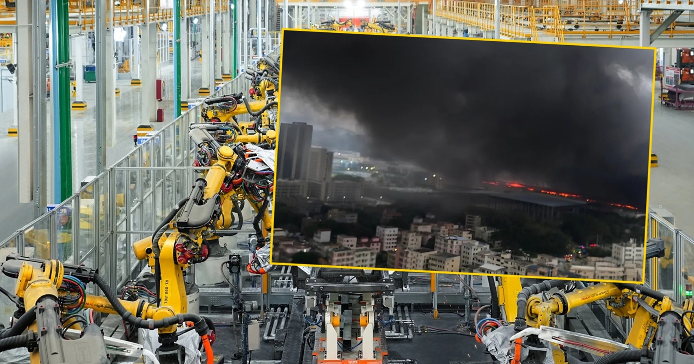 Pożar w fabryce BYD w Shenzen w Chinach