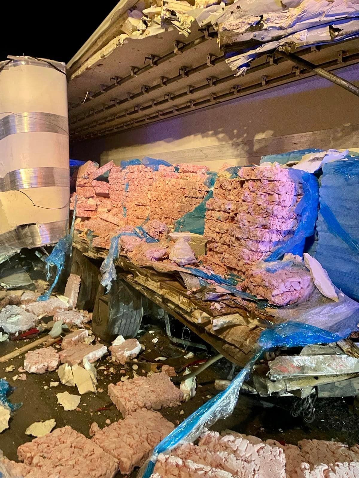 Dramatyczny wypadek na A1. Wypadek czterech ciężarówek