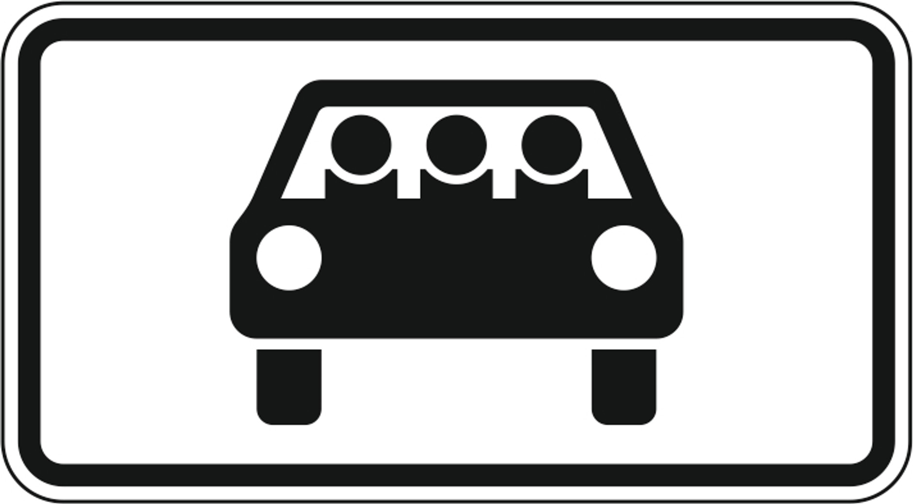 Znak Z1010-71 - Samochody osobowe lub motocykle z wózkami bocznymi zajmowane przez co najmniej trzy osoby