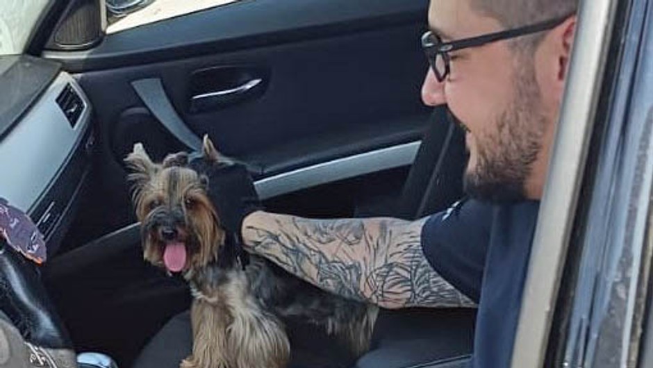 Policjanci dostali zgłoszenie o psie zamkniętym w upał w BMW. Właściciele poszli do parku wodnego 