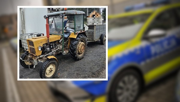 Policjant chciał odpocząć, bo miał wolne, ale ciągle wpadał na traktorzystę. Miał dość