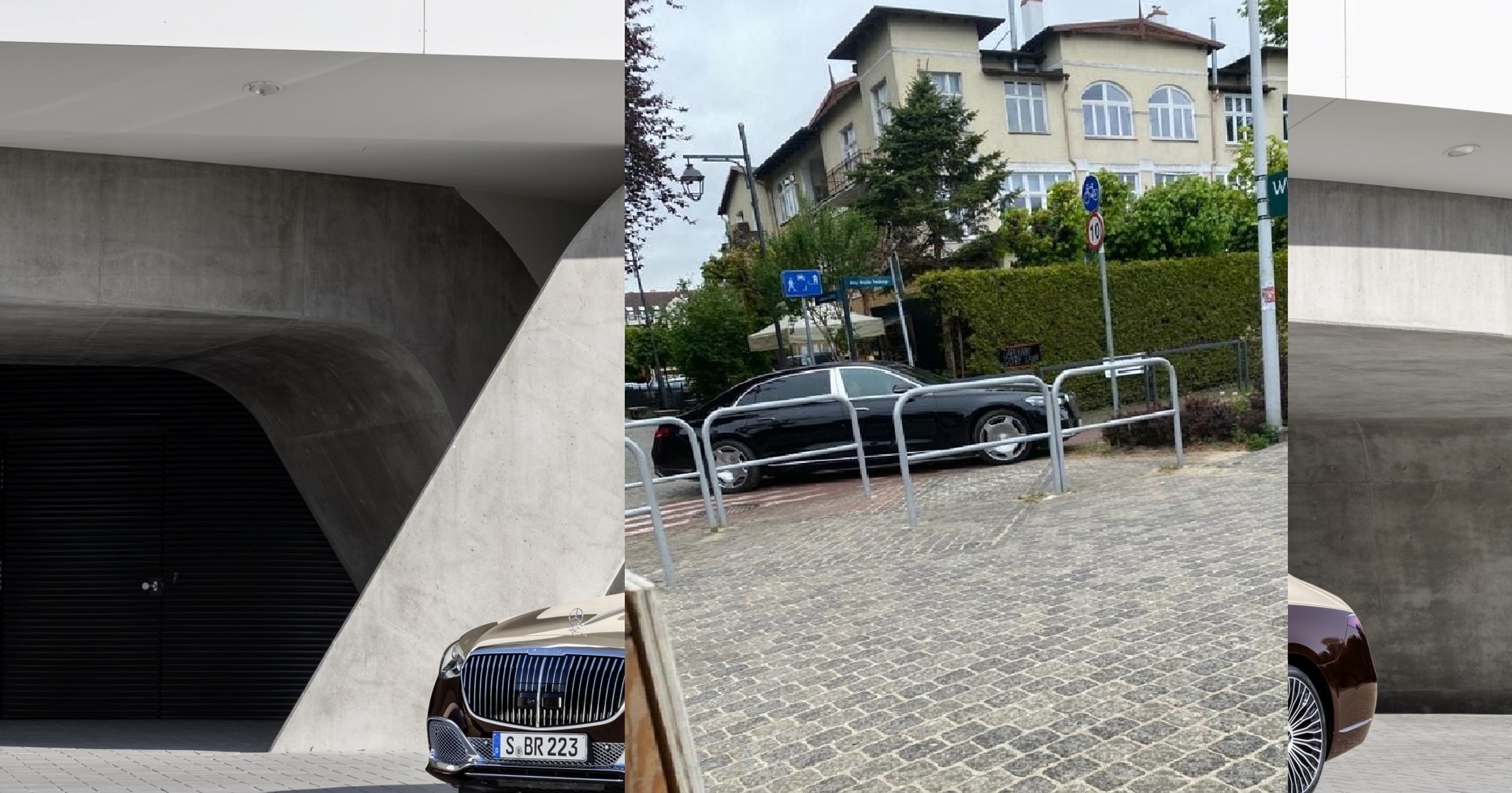 Wjechał Maybachem na ścieżkę rowerową