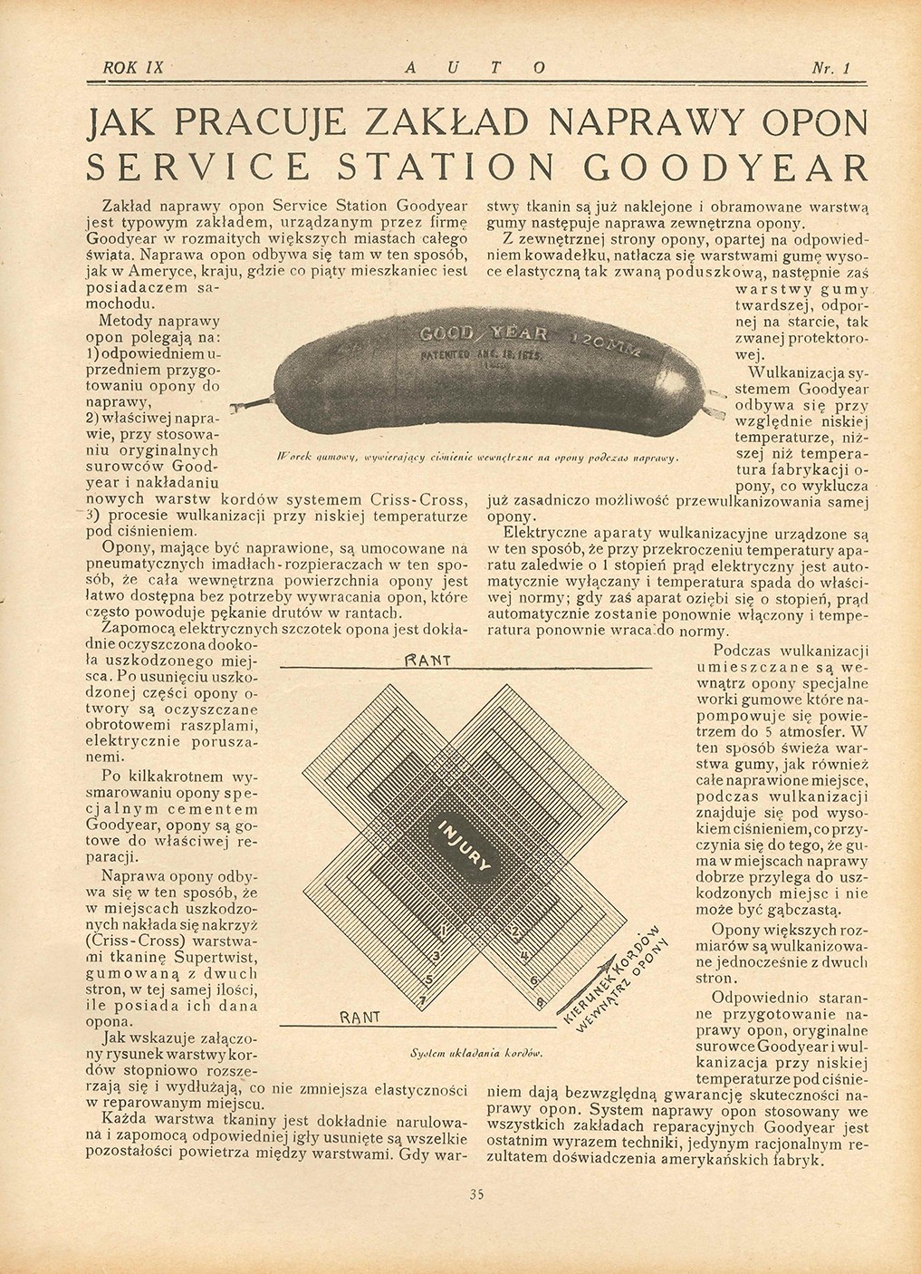 Naprawa opon w latach 30.