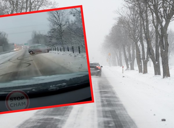 Zaczął robić efektowne piruety. Wcześniej kierowca Opla jechał bez wyobraźni [WIDEO]