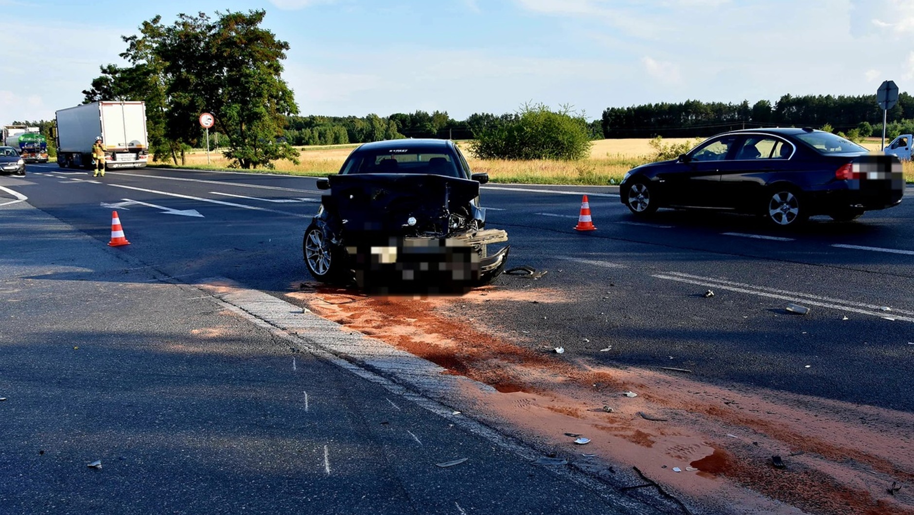 Na obwodnicy Lubartowa zderzyły się dwa BMW