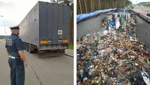 Niebezpieczny TIR pełen śmieci wpadł w ręce ITD na autostradzie A1