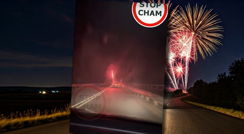 Strzelali fajerwerkami z samochodu