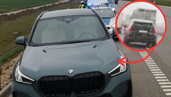 Kierowca BMW zatrzymany na A1. Zdradził go "trop węża" [WIDEO]