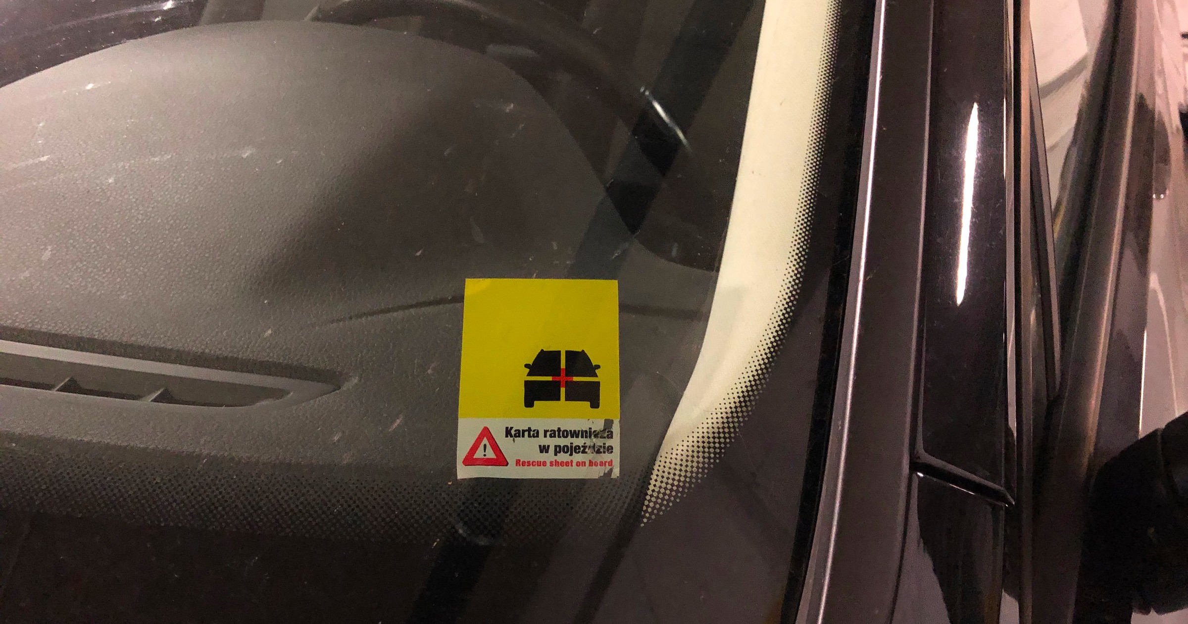 Karta ratownicza - naklejka na szybie