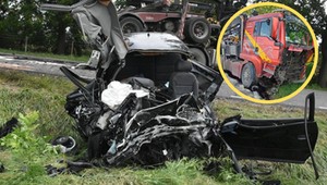 Audi złożyło się jak harmonijka. Zdjęcia z wypadku na Podlasiu przerażają