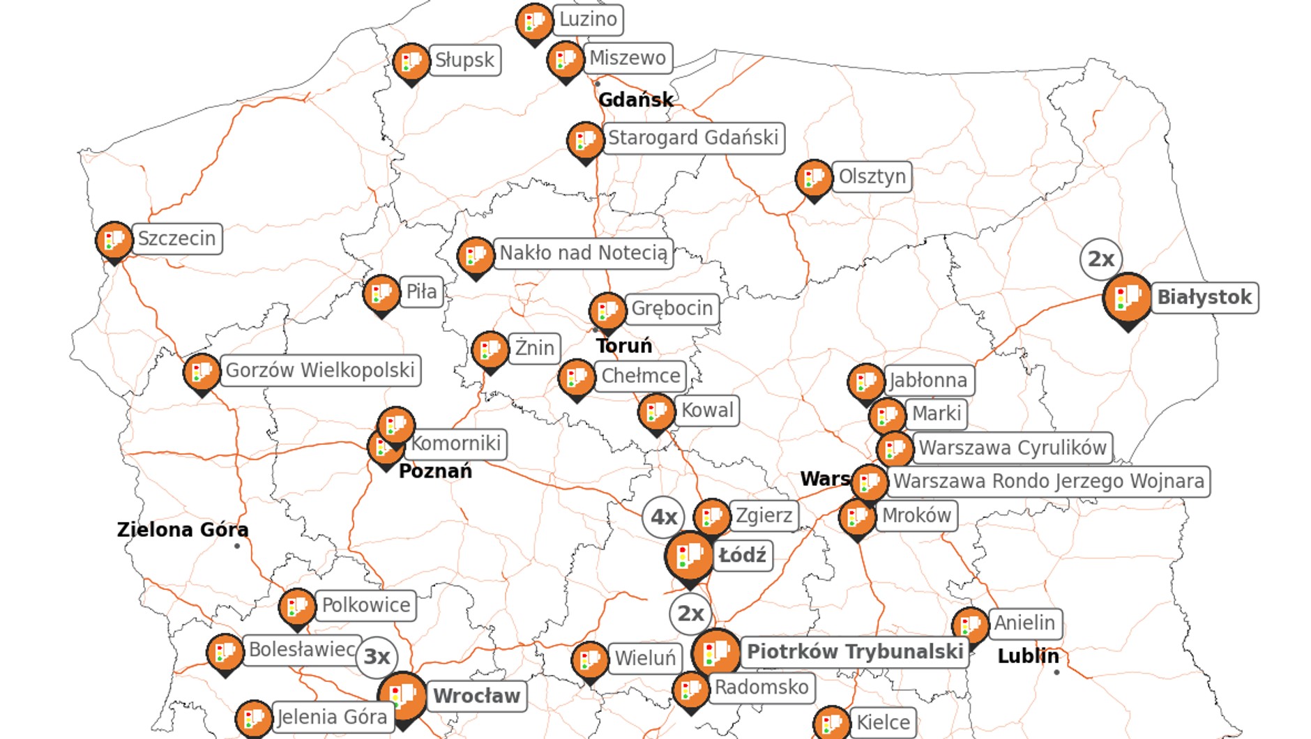 W tych miejscach system RedLight sprawdza przejazd na czerwonym świetle (maj 2025)