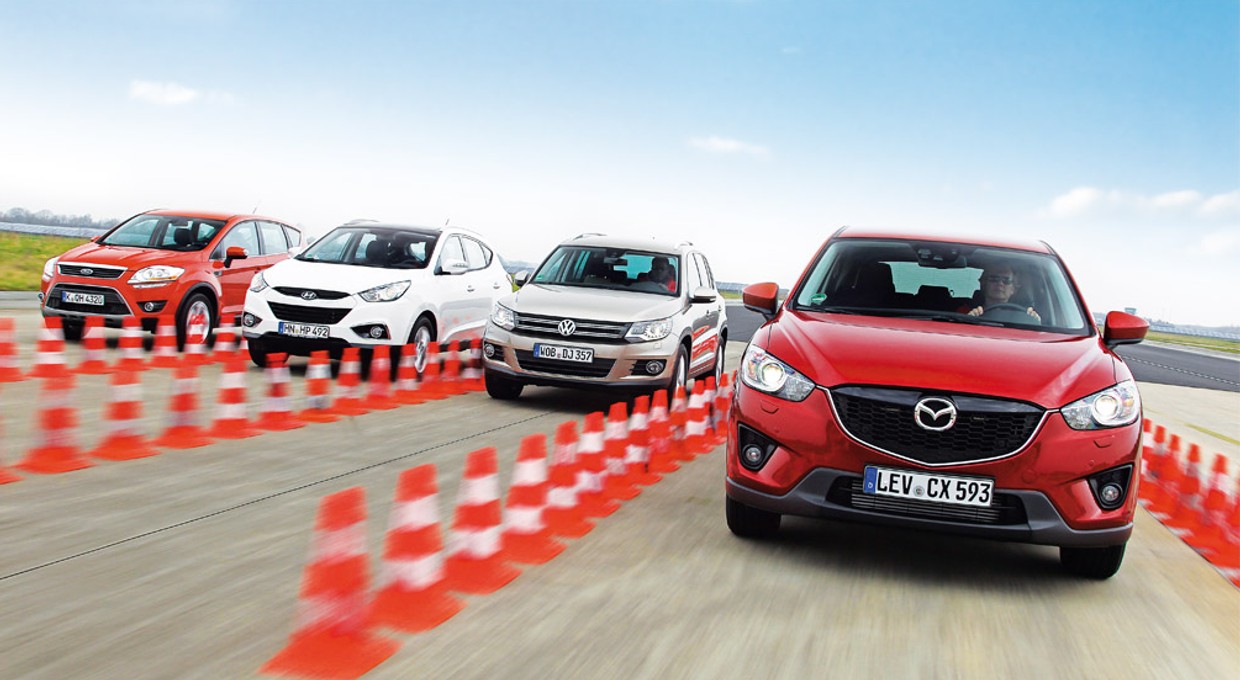 Mazda CX-5 kontra Volkswagen Tiguan, Hyundai ix35 i Ford Kuga: porównanie kompaktowych SUV-ów
