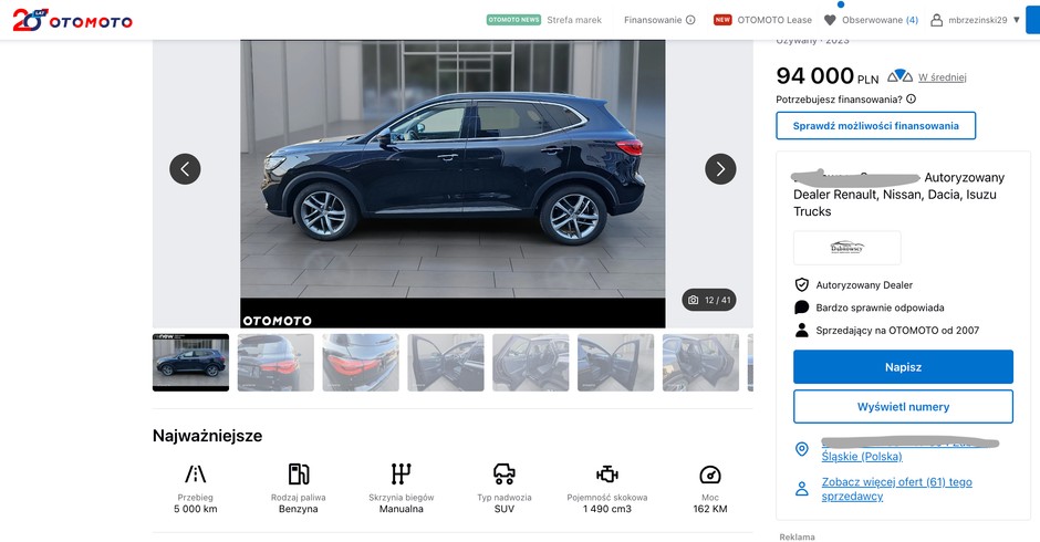 MG HS – używany, ale prawie nowy poniżej 100 tys. zł