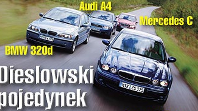 Audi A4 1.9 TDI, BMW 320d, Jaguar X-Type 2.0D, Mercedes C 200 CDI - Dieslowski pojedynek