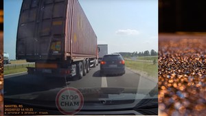 Kierowca TIR-a zabawił się w "szeryfa", czyli metoda na suwak po polsku [Nagranie]