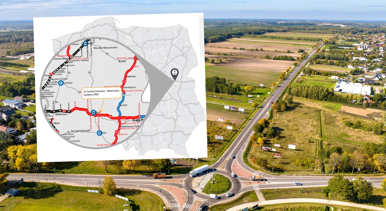Autostrada A2 będzie dłuższa. Nowy odcinek powstanie na wschód od Warszawy [MAPA]
