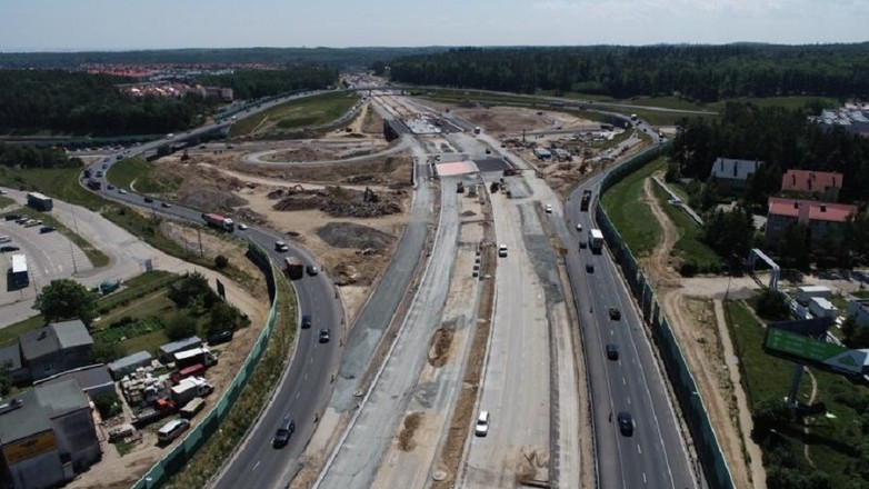 Węzeł Gdynia Wielki Kack na budowanej trasie S6 (Obwodnica Trójmiasta)