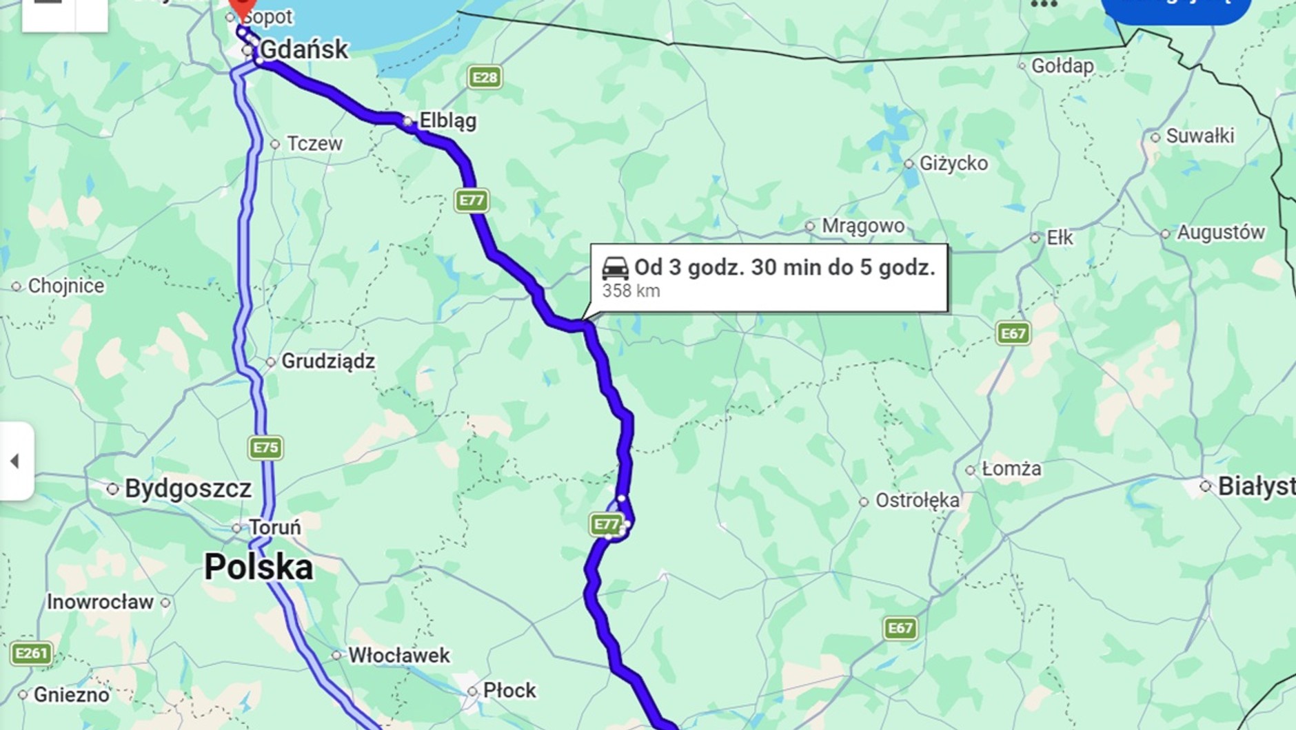 Wakacyjna trasa z Warszawy do Gdańska