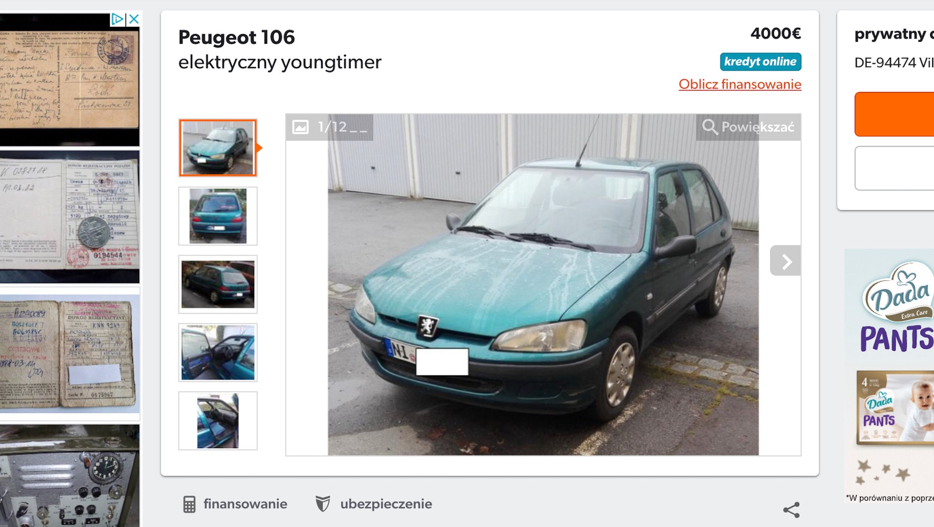 Elektryczny Peugeot 106