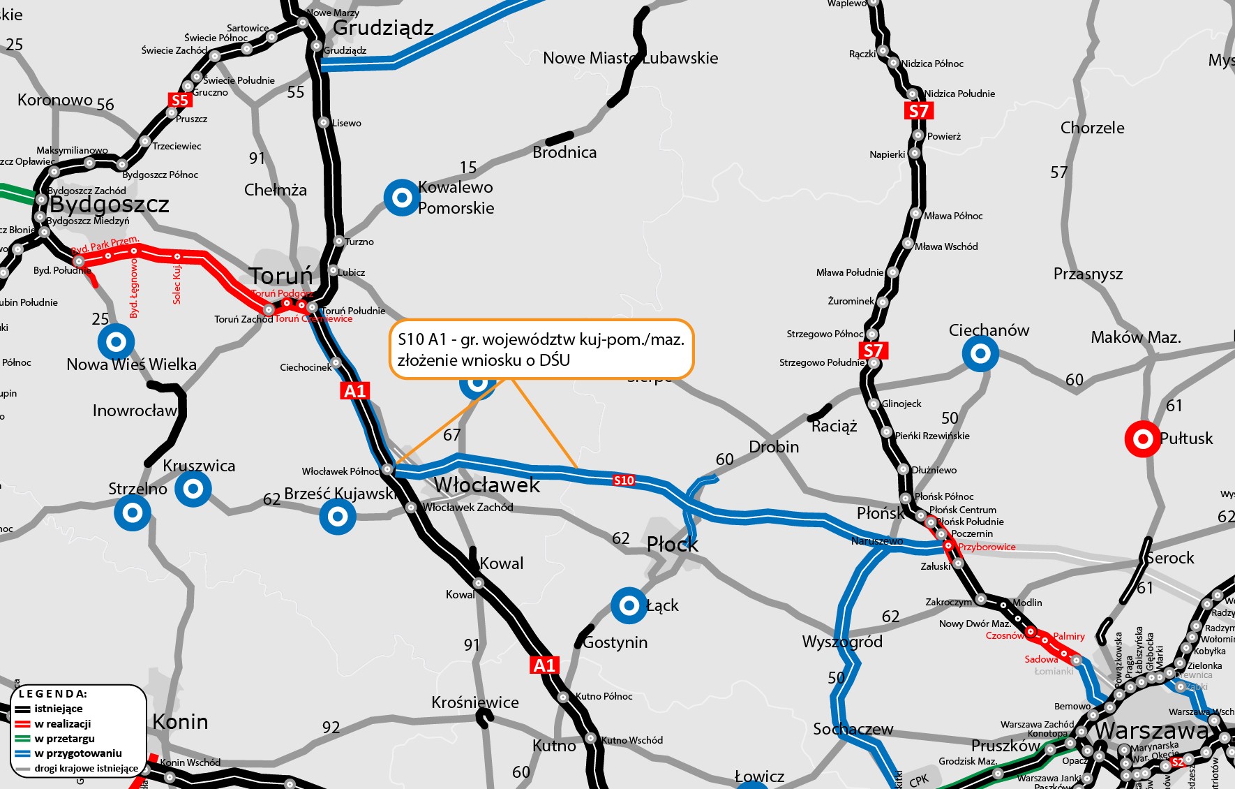 Droga S10 w woj. kujawsko-pomorskim