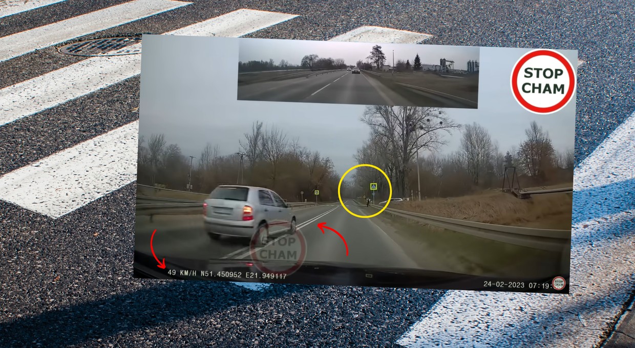 "Wyścig po utratę uprawnień". Policjant od razu wbiegł na drogę [WIDEO]