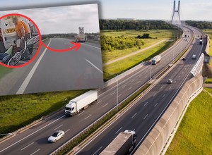 Pracownik służby drogowej szybko zareagował na widok rowerzysty. Nietypowa interwencja