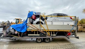 Transport zatrzymany za przewóz przeciążonego i źle ułożonego ładunku na przyczepie