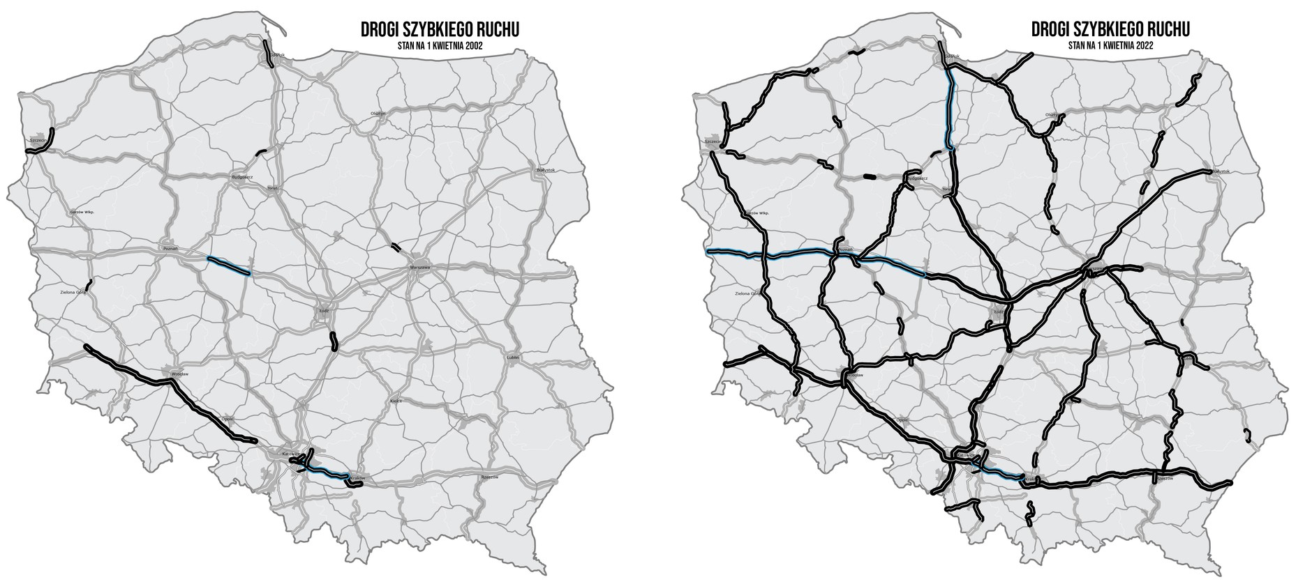 Zmiany, jakie zaszły na polskich drogach na przestrzeni 20 lat