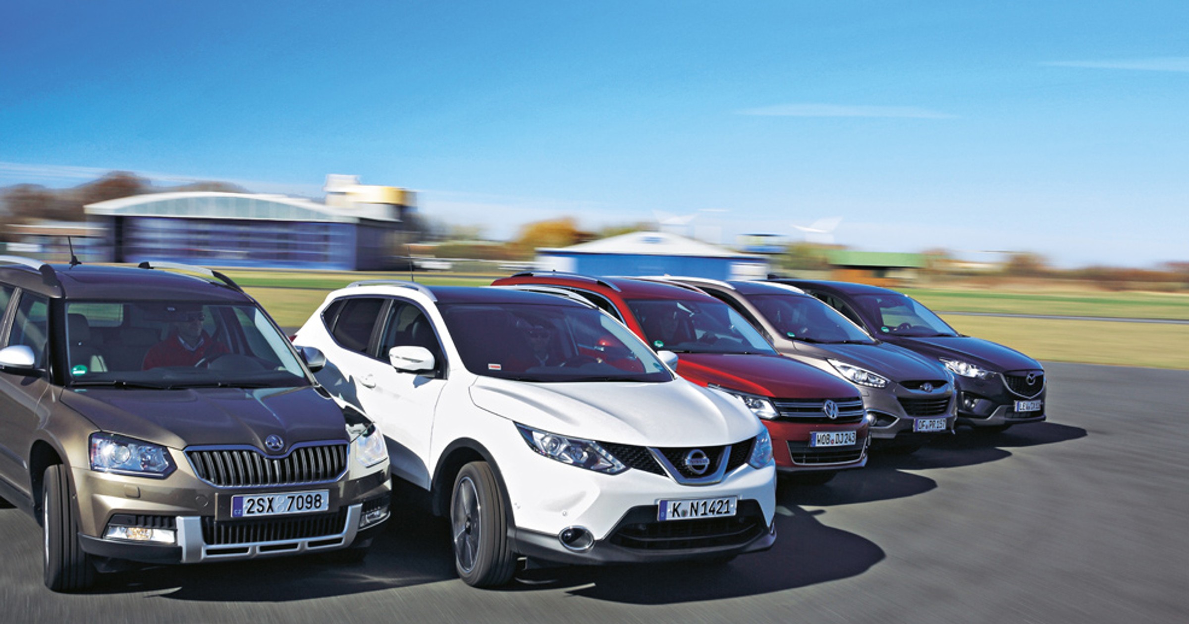 Hyundai ix35, Mazda CX-5, Nissan Qashqai, Skoda Yeti, VW Tiguan