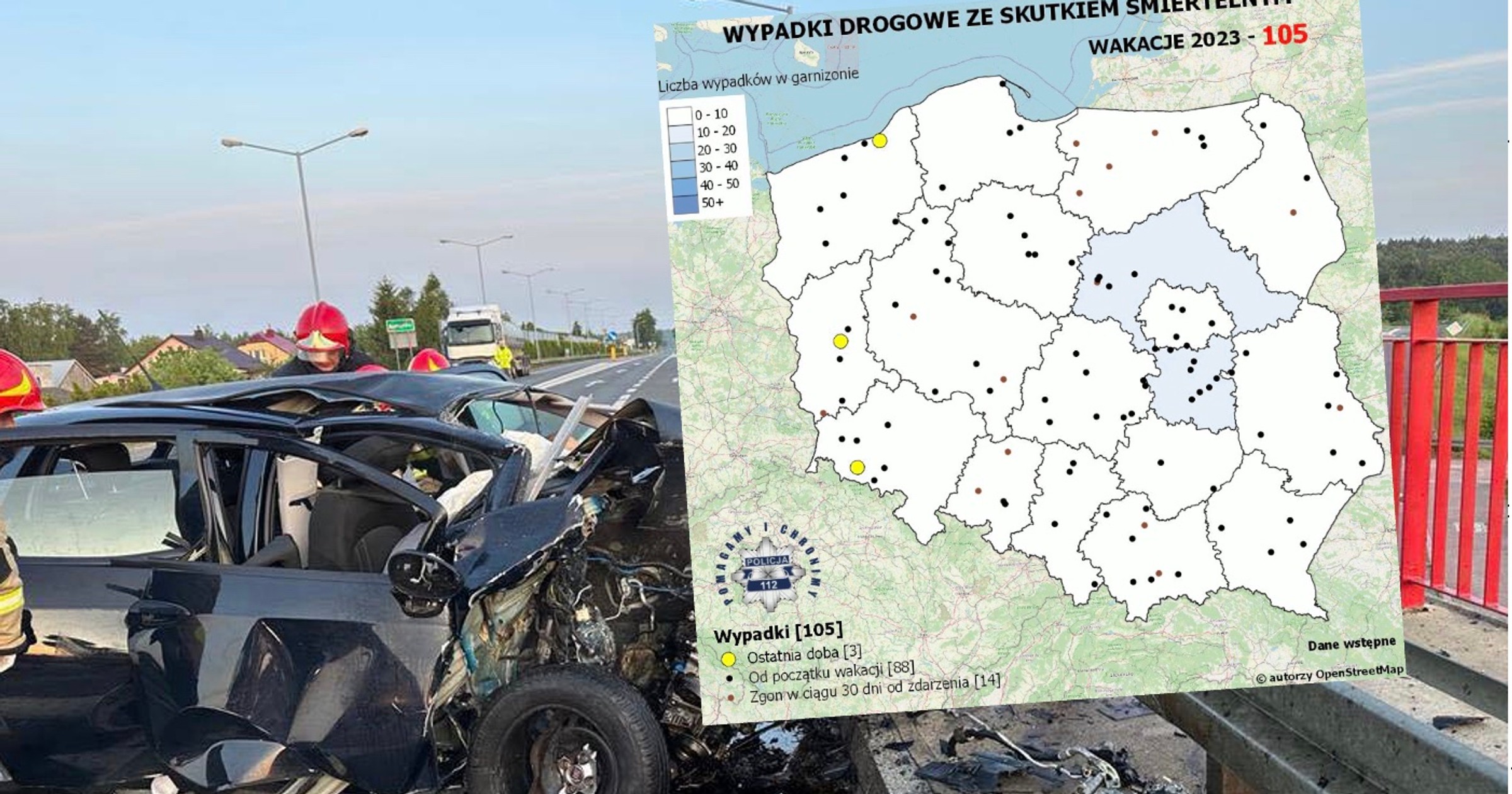 Wakacyjna mapa wypadków