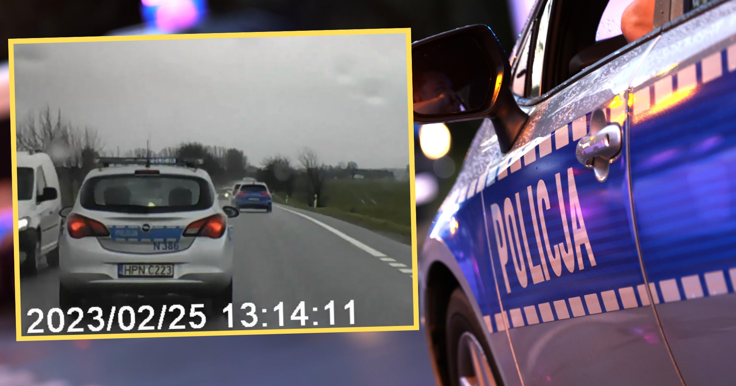 Policjantka z Pucka omal nie doprowadziła do bardzo groźnego wypadku (screen: Piotr Okuń/Facebook)